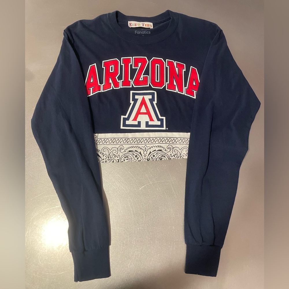 University of Arizona long sleeve bandana crop top